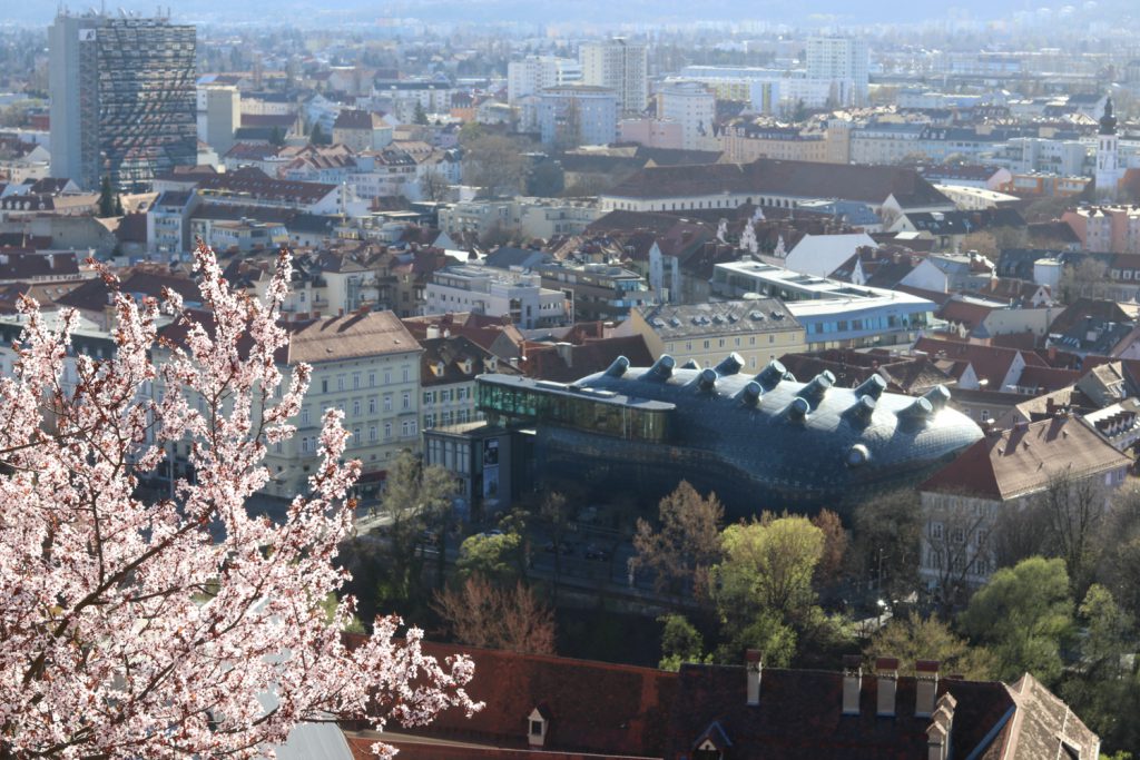 Graz Kunsthaus Ausblick Schlossberg 