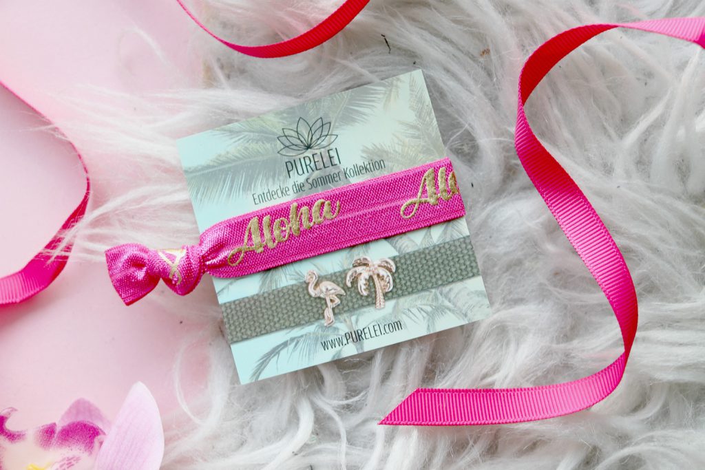 Glossybox Juli 2017 Purelei Aloha pink Armband Haarband