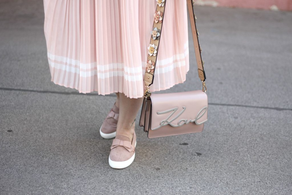 Deichmann Loafer pink Blogger Outfit Midirock