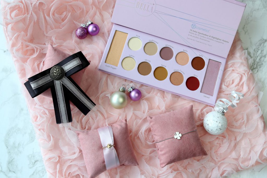 Schleifenbrosche Mrs Bella Palette BH cosmetics Glucksklee Kleeblatt Armband Ring Fashion
