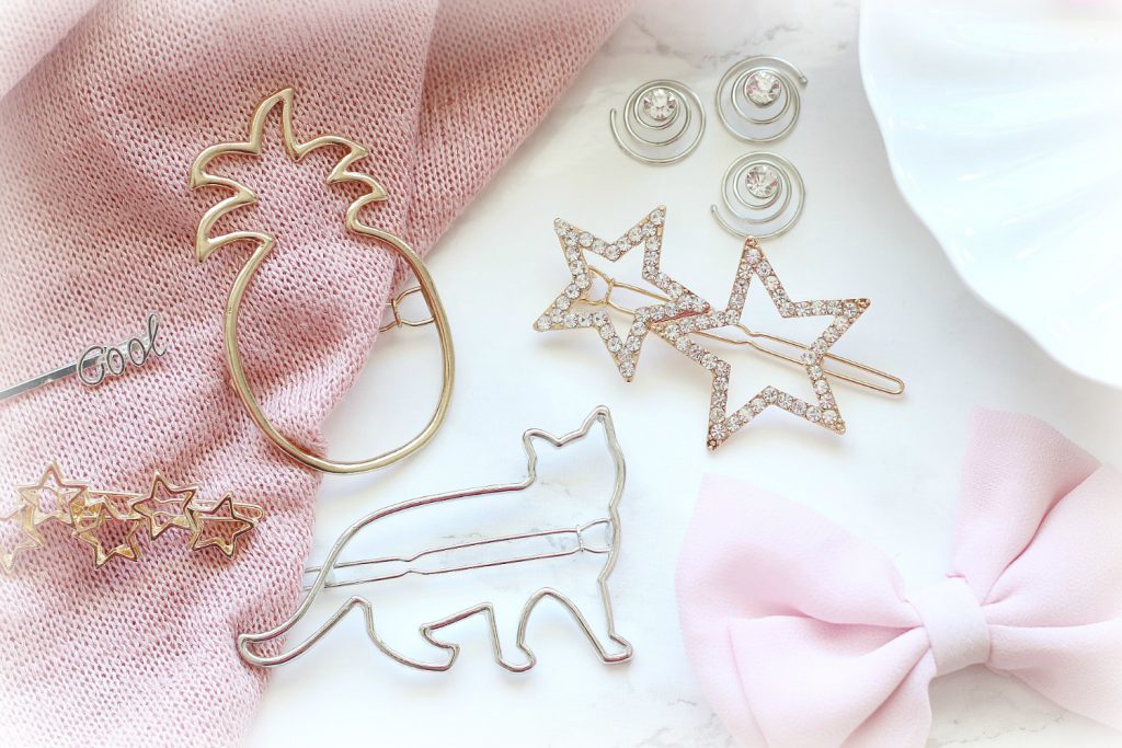Hair Pins Hairstyle Haarspangen Perlen Strass Ananas Sterne Katze Schiebespangerl